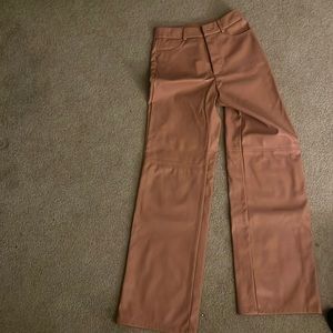 Pink faux leather pants xs